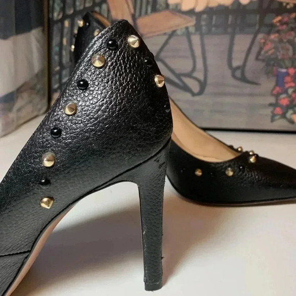 Napoleoni black studded heels, 3  3/4 “ heel - Picture 5 of 8